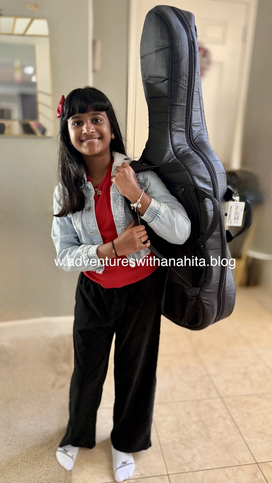 Elementary school orchestra concert with Anahita Riyaz and classmates at Questa School music festival, Adventures with Anahita blog